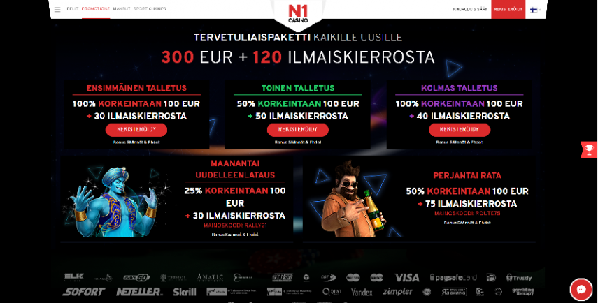 n1 casino tarjous