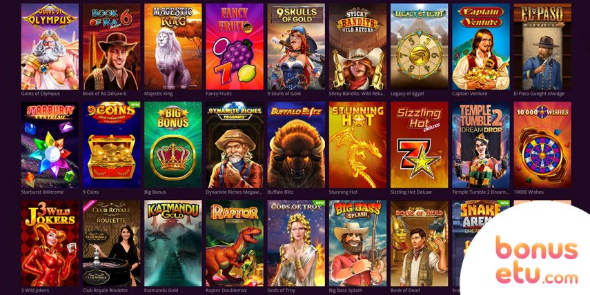 malina casino pelivalikoima