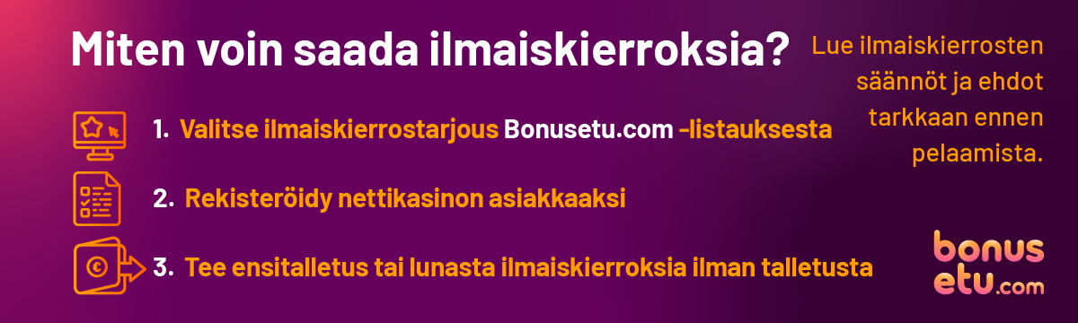 Miten voin saada ilmaiskierroksia-bonusetu