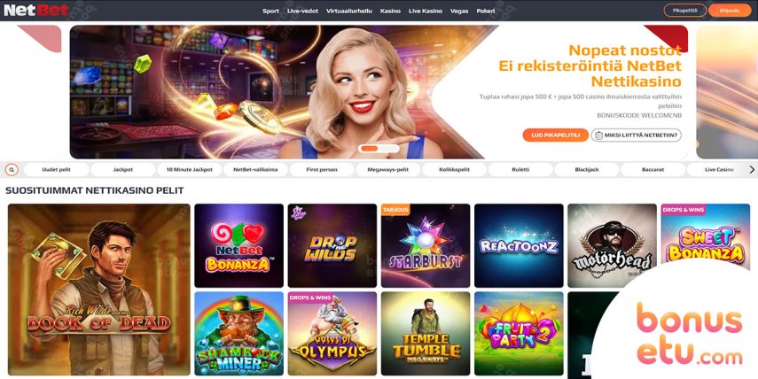 NetBet pelivalikoima