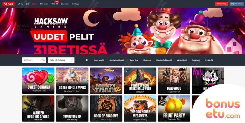 31Bet pelivalikoima