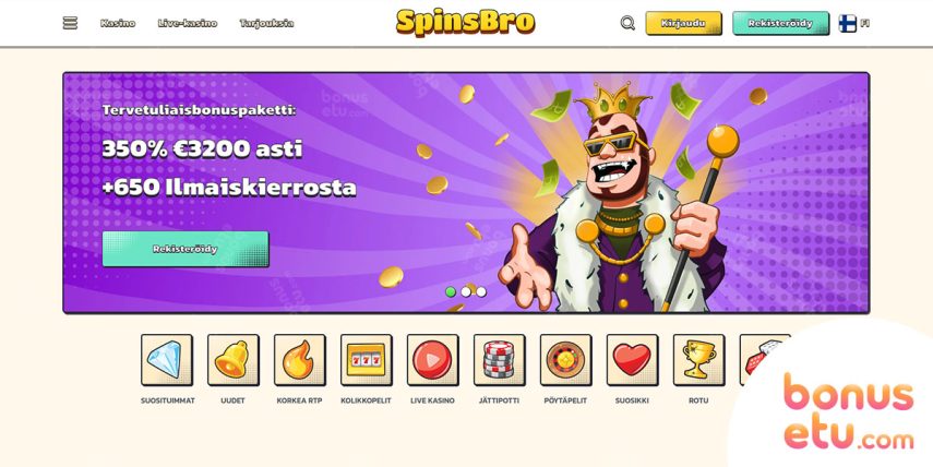 spinsbro casino etusivu bonukset