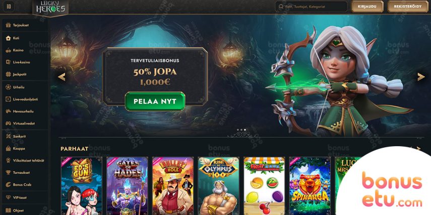 lucky heroes casino pelivalikoima