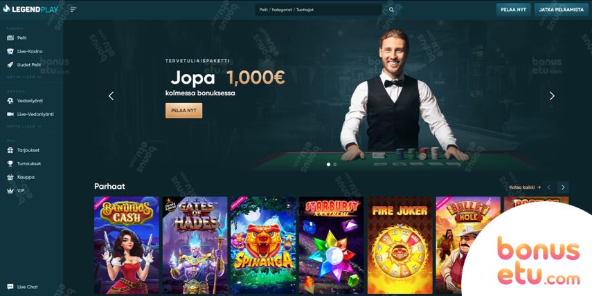 legendplay etusivu bonustarjous