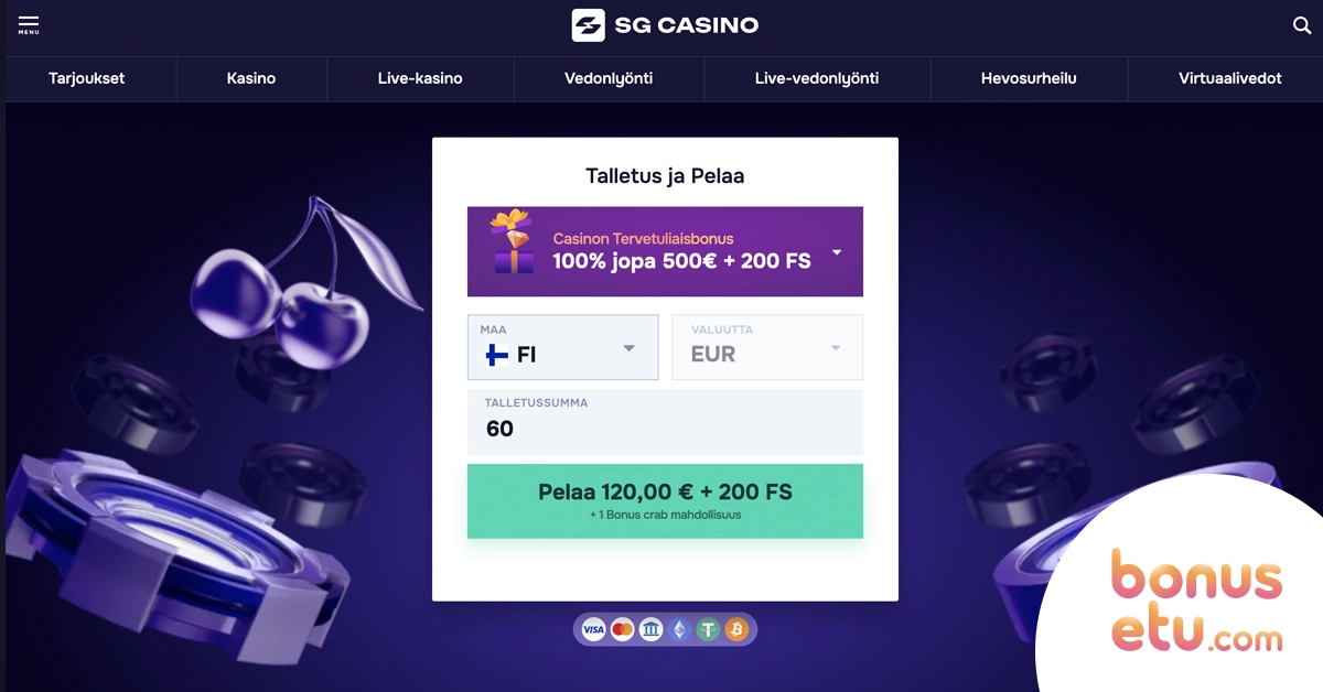 SG Casino rekisteröityminen