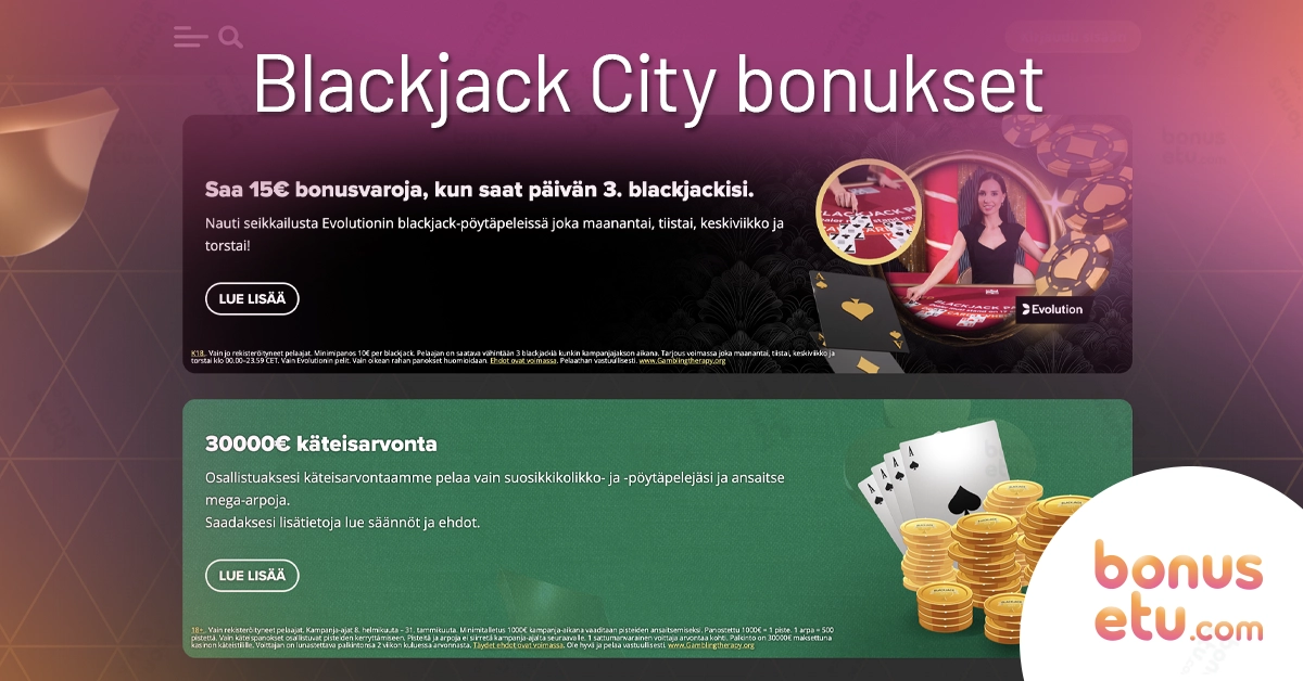 Blackjack City bonukset