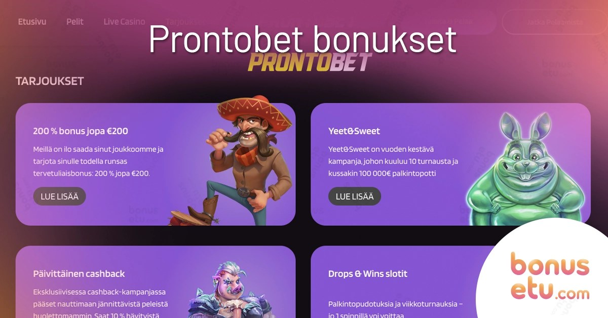 Prontobet bonukset