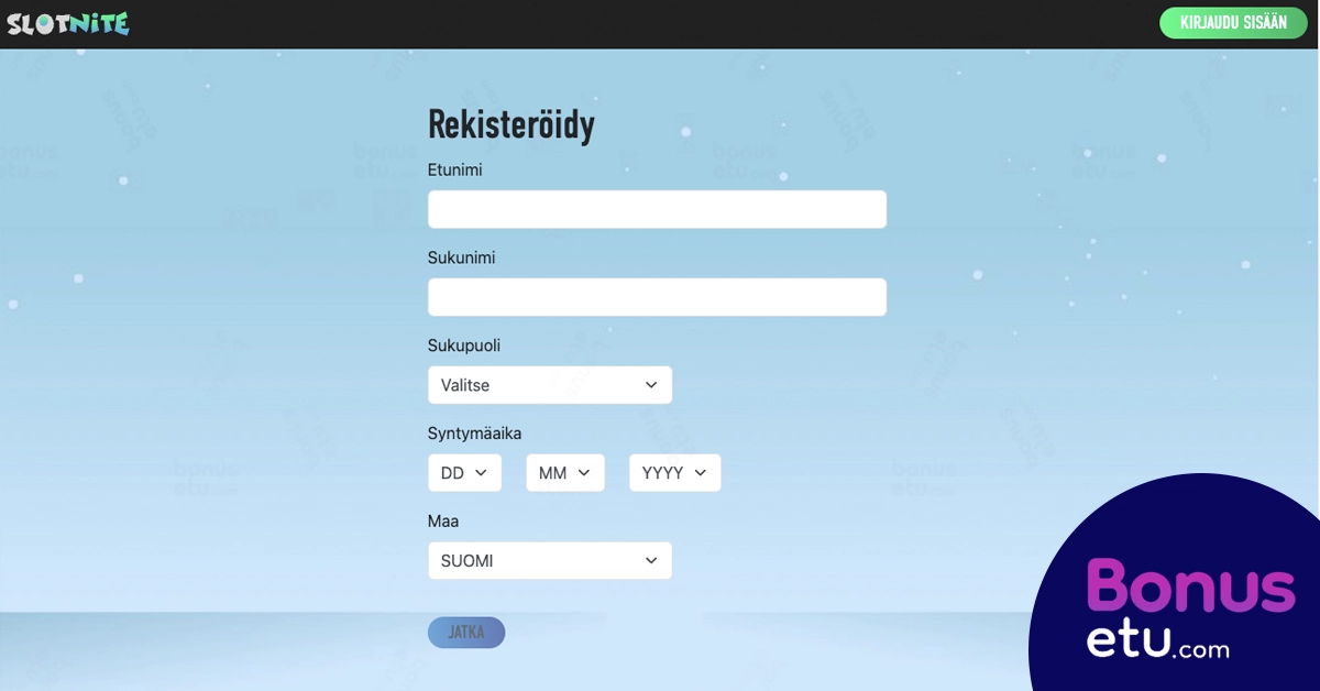 Slotnite rekisteröityminen