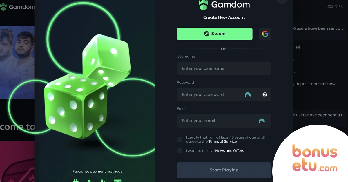 Gamdom rekisteröityminen