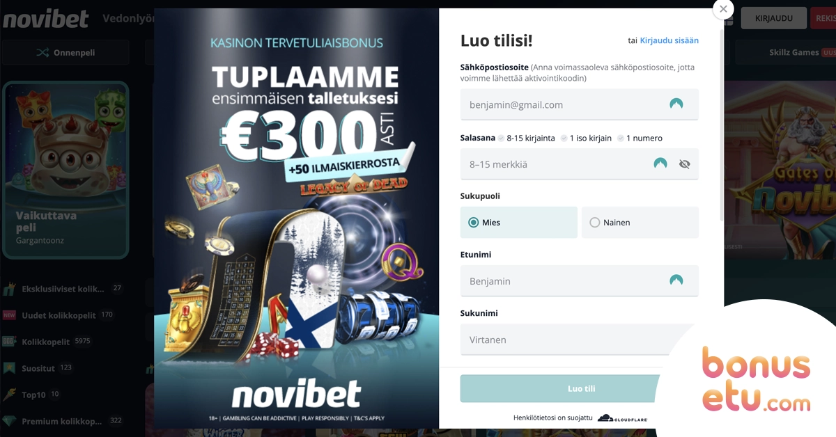 Novibet rekisteröityminen