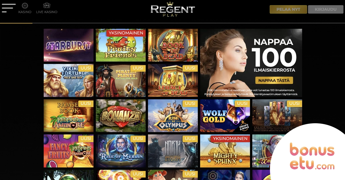 Regent Play Casino pelivalikoima