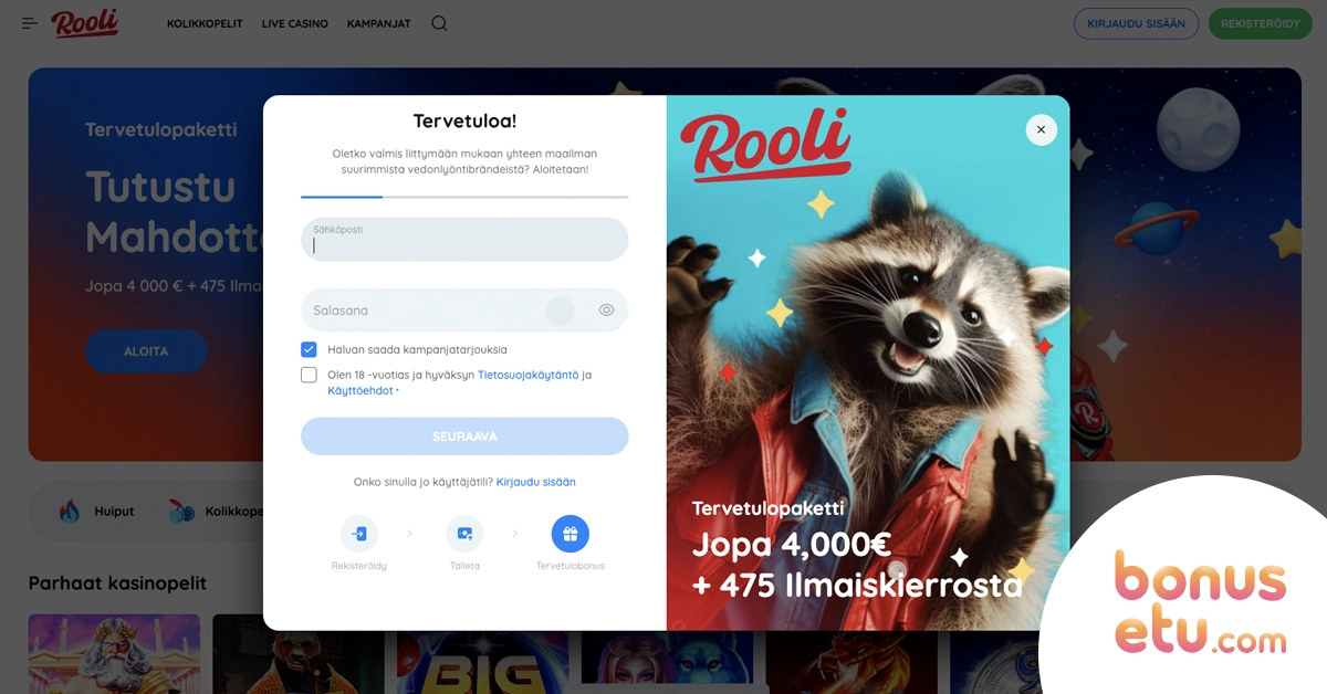 Rooli rekisteröityminen