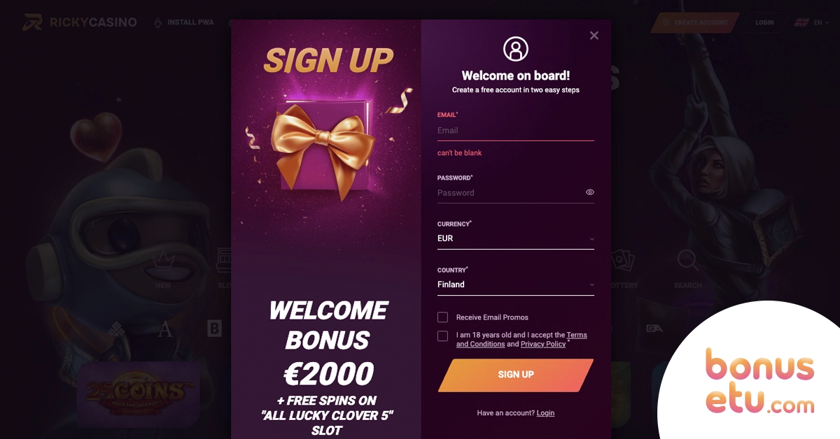 Ricky Casino rekisteröityminen