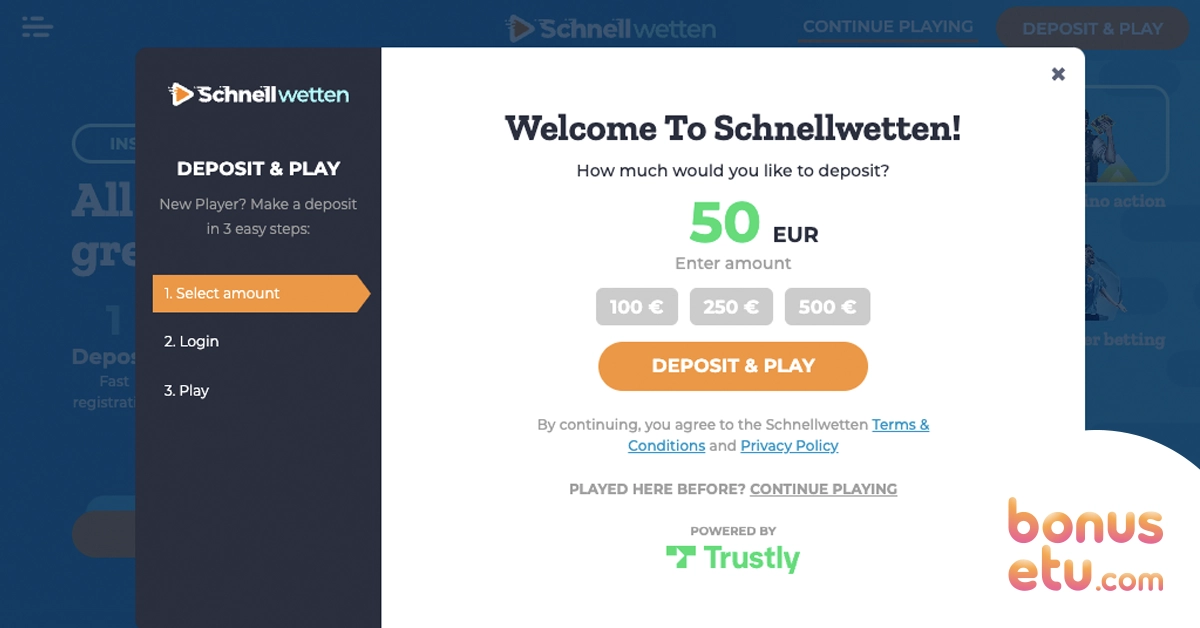 Schnellwetten Casino rekisteröityminen