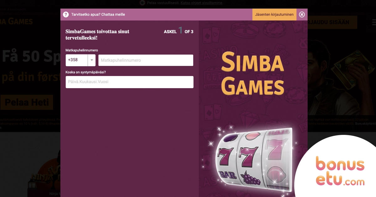 simba games rekisteröityminen