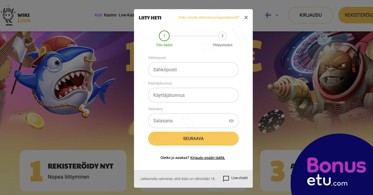 Wiki Luck casino rekisteröityminen