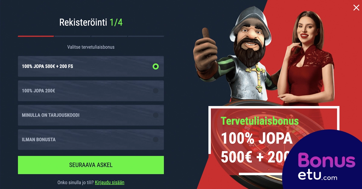 Casinado rekisteröityminen