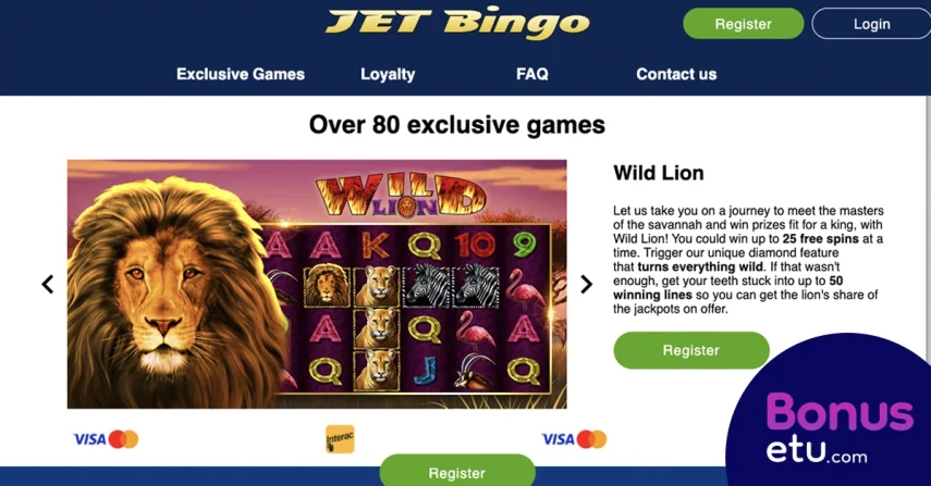 Jet Bingo casino pelivalikoima