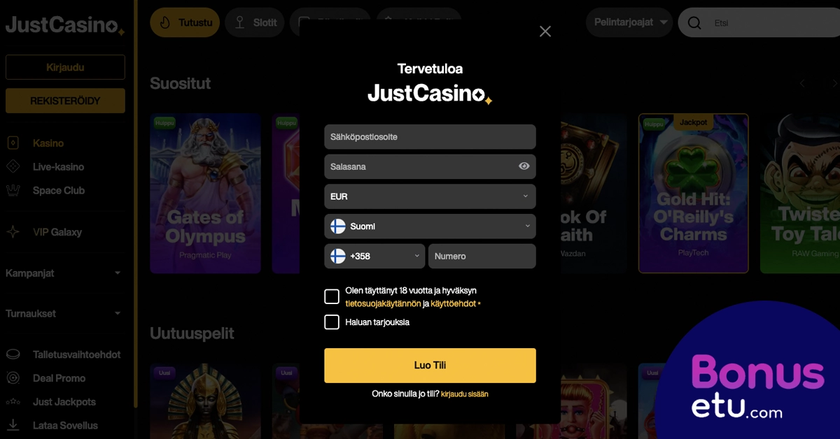 Just casino rekisteröityminen