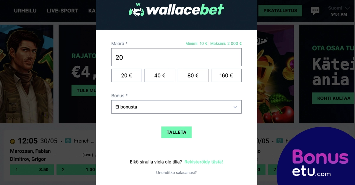 Wallacebet rekisteröityminen