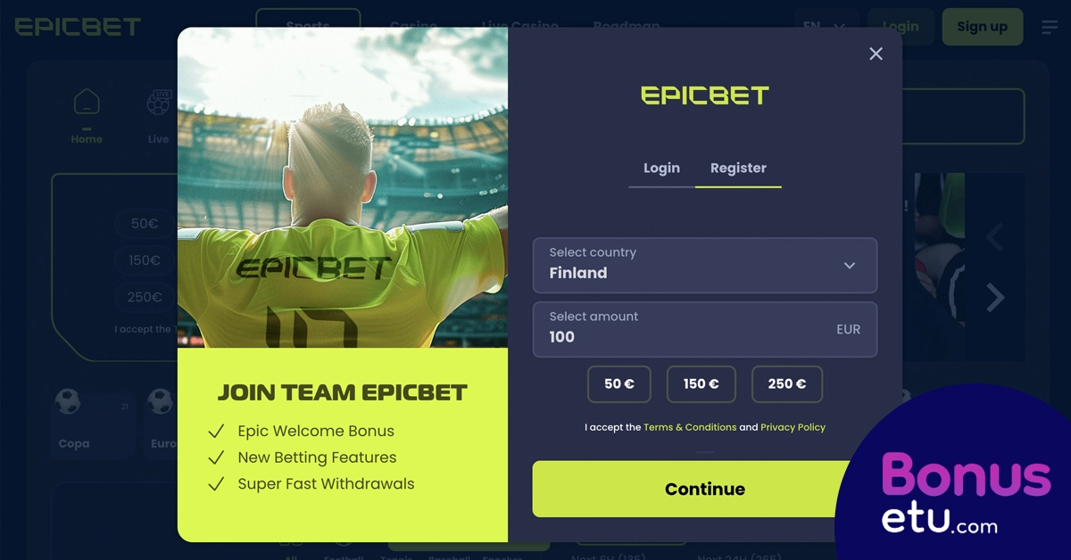 Epicbet rekisteröityminen