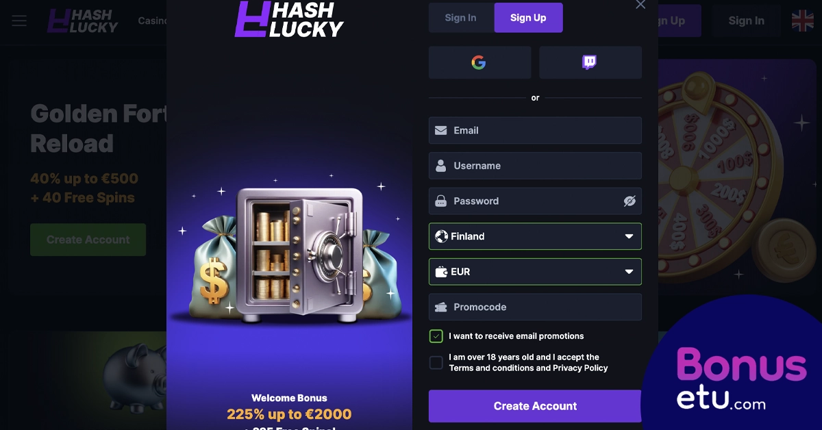 Hash lucky casino rekisteröityminen