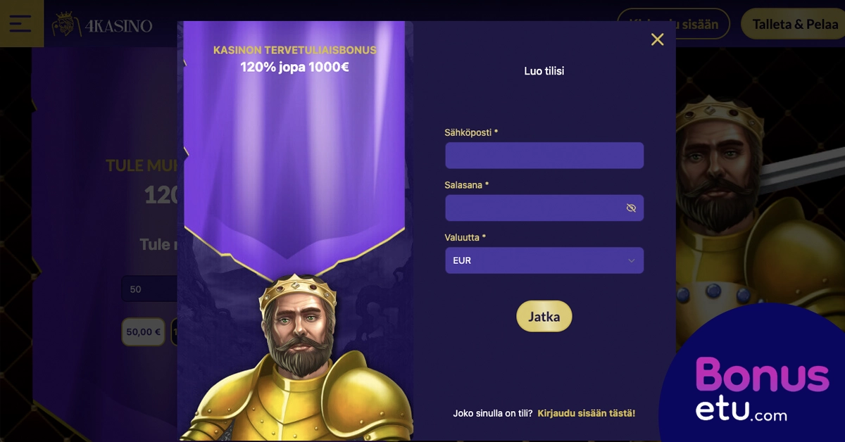 4kasino rekisteröityminen