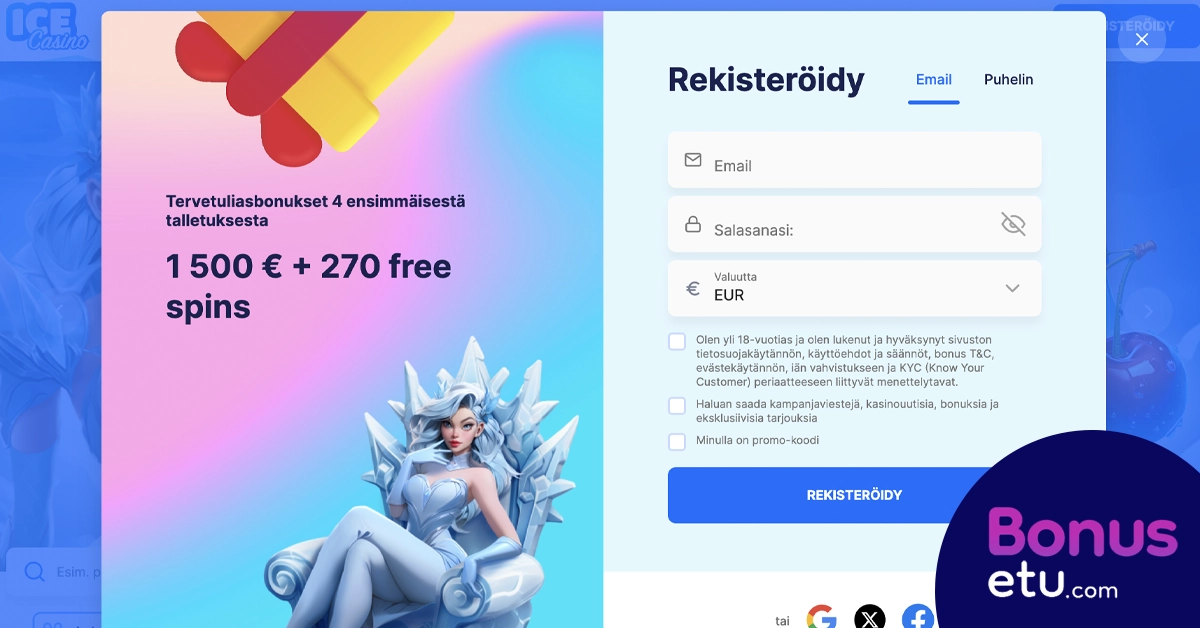 Ice casino rekisteröityminen