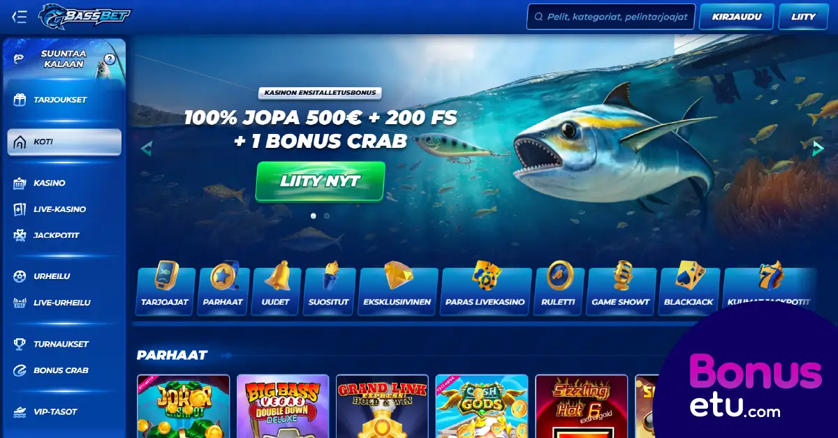 Bassbet etusivu pelaamisen aloittaminen