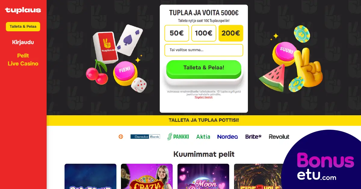 Tuplaus kasino kirjautuminen
